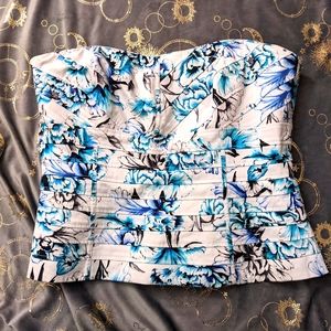 White House Black Market Floral Corset Top